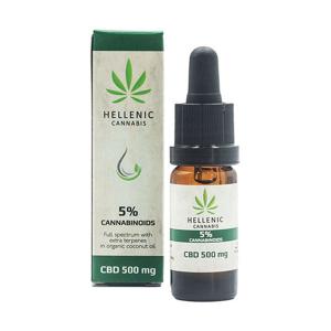 Hellenic Cannabis / Έλαιο κάνναβης 5% CBD (500mg) Full Spectrum - 10ml